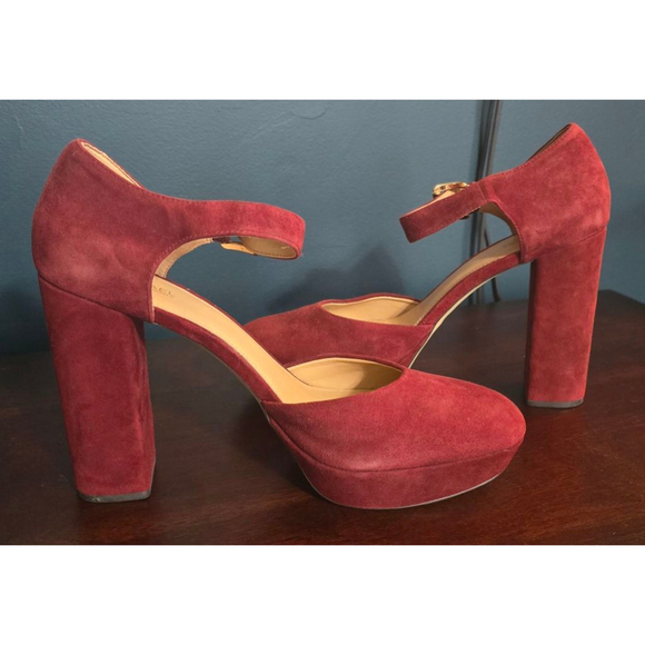Michael Kors Shoes - Michael Kors Burgundy Suede High Heels